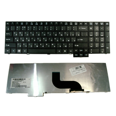 Клавиатура для ноутбука Acer TravelMate 5360, 5760, 7750, 6595TG, Плоский Enter. Черная, без рамки