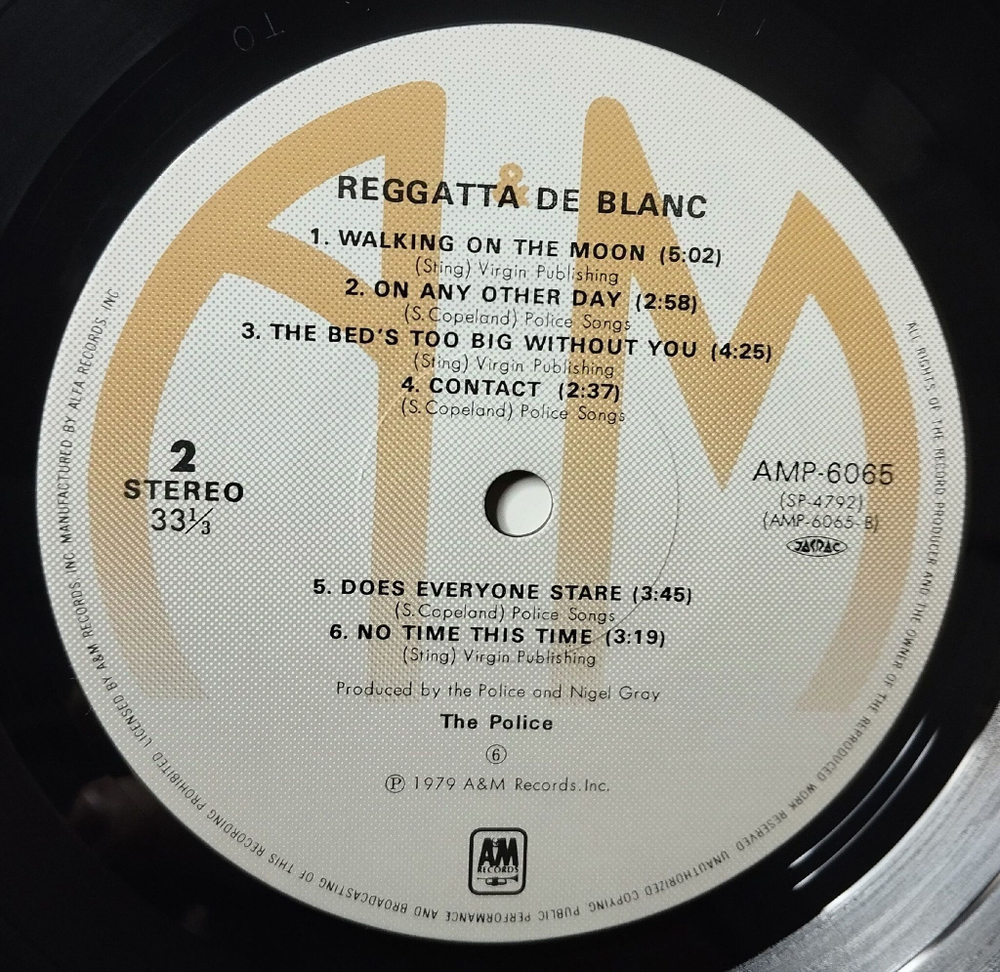 Винтажная виниловая пластинка LP The Police Reggatta De Blanc (Japan 1979) (Obi) Deathwish