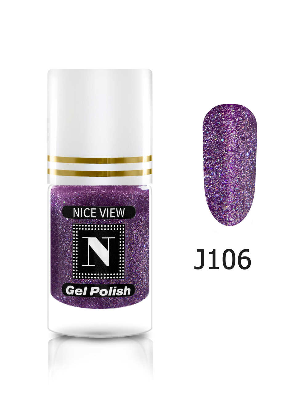 Nice View Гель-лак для ногтей Luma Glitte, J-106, Amethyst, 7 мл