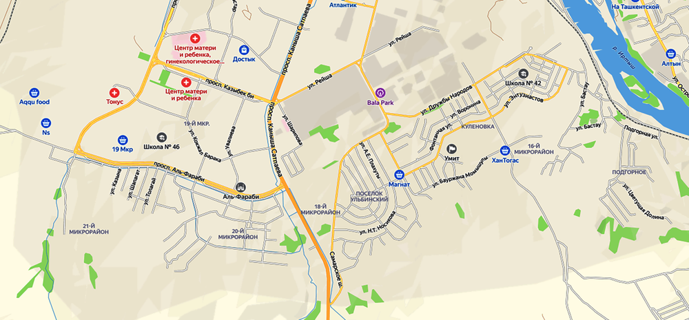 План - схема города Усть - Каменогорск ламинированная 2026 год