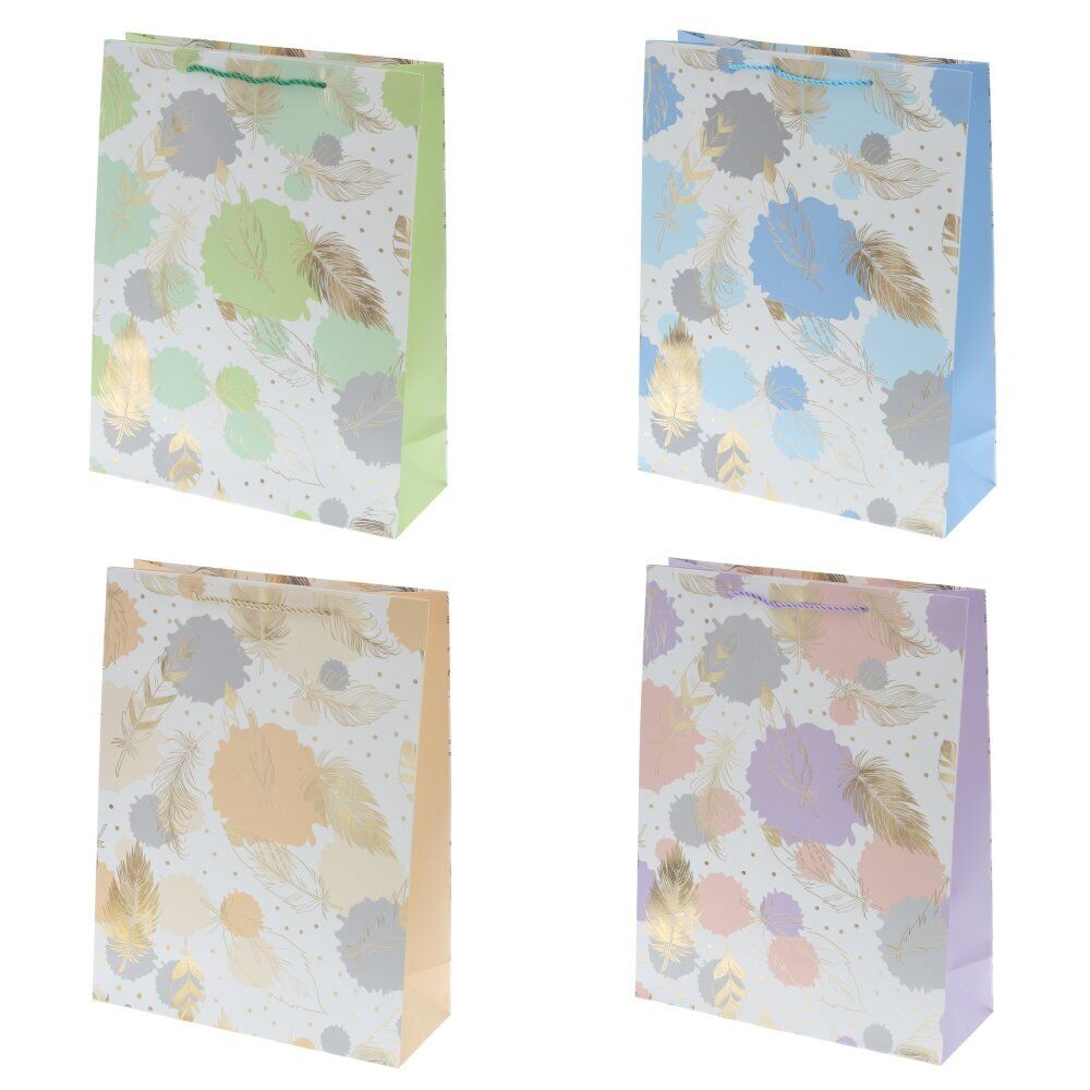 GAEM Пакет подарочный L (бумага 210г/м2, блок микс 12шт), L31 W12 H40 см, 4в.