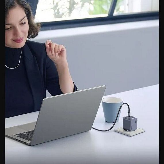 Сетевое зарядное устройство Ugreen X707 Nexode Pro 45W USB-C+USB-C PD GaN (35008) серый