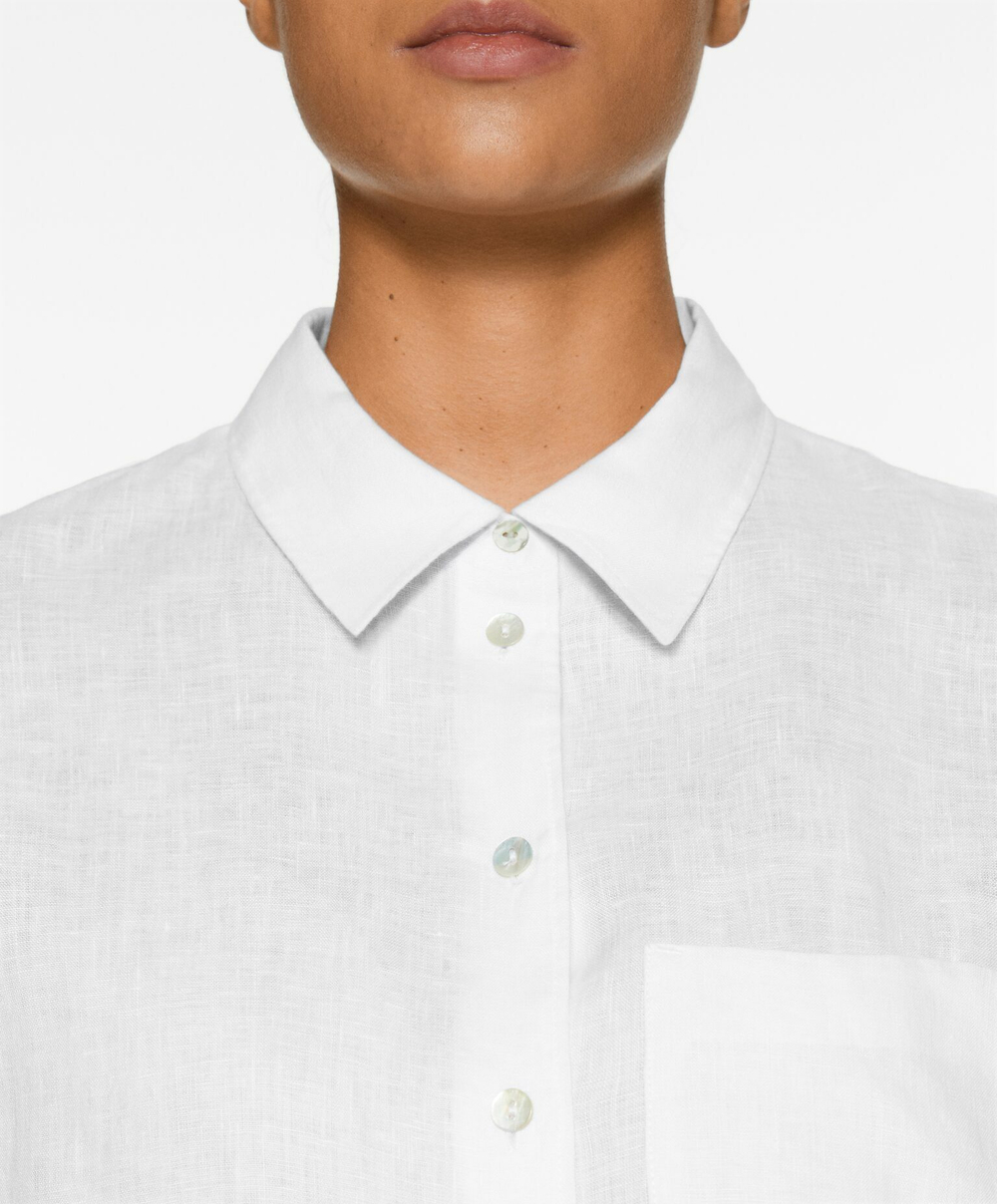 Oysho Льняная рубашка, белый