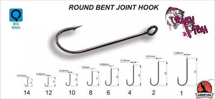 Одинарный крючок Crazy Fish Round Bent Joint Hook №2 10 шт