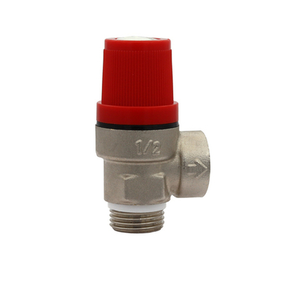 Предохранительный  клапан 1/2 Г. х 1/2 Ш.  3 bar. (НИКЕЛ, красный)  ViEiR  (100/1шт)