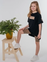 Летний костюм для девочки футболка и велосипедки