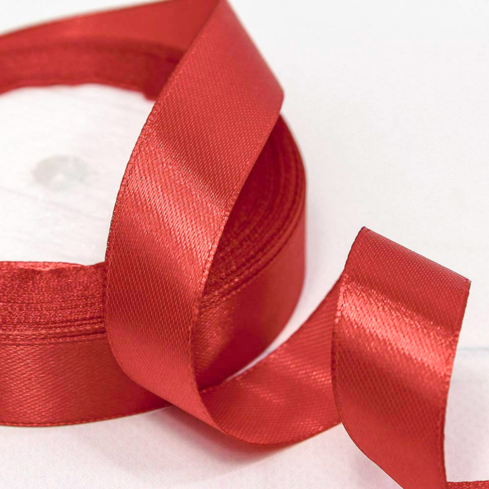 Лента Атласная 2см х 28м Сатин (Красный)