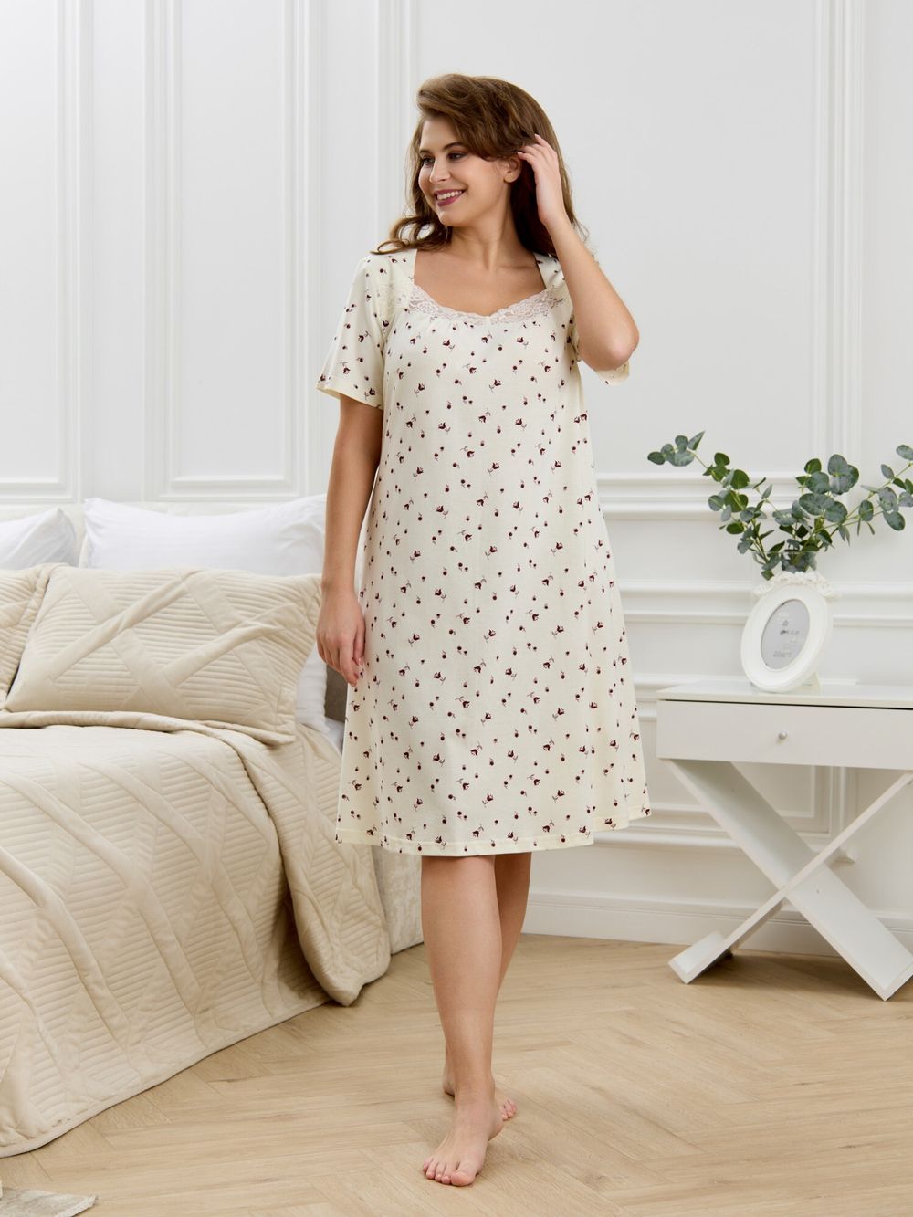 Ночная сорочка Мадера-1 Виотекс МОЛОЧНЫЙ