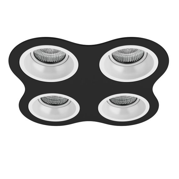 Комплект из светильников и рамки Lightstar Domino Round (214647+214606+214606+214606+214606) D64706060606