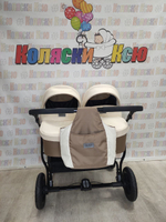 Коляска модульная для двойни Riko Basic Saxo 03 бежевый-коричневый