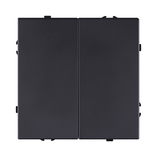 Выключатель 2-клавишный 10А/250В, черный матовый Kollinger Eclipse EC-004BK