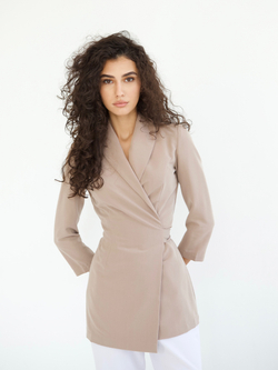 Женское медицинское кимоно Medici бежевое вид спереди