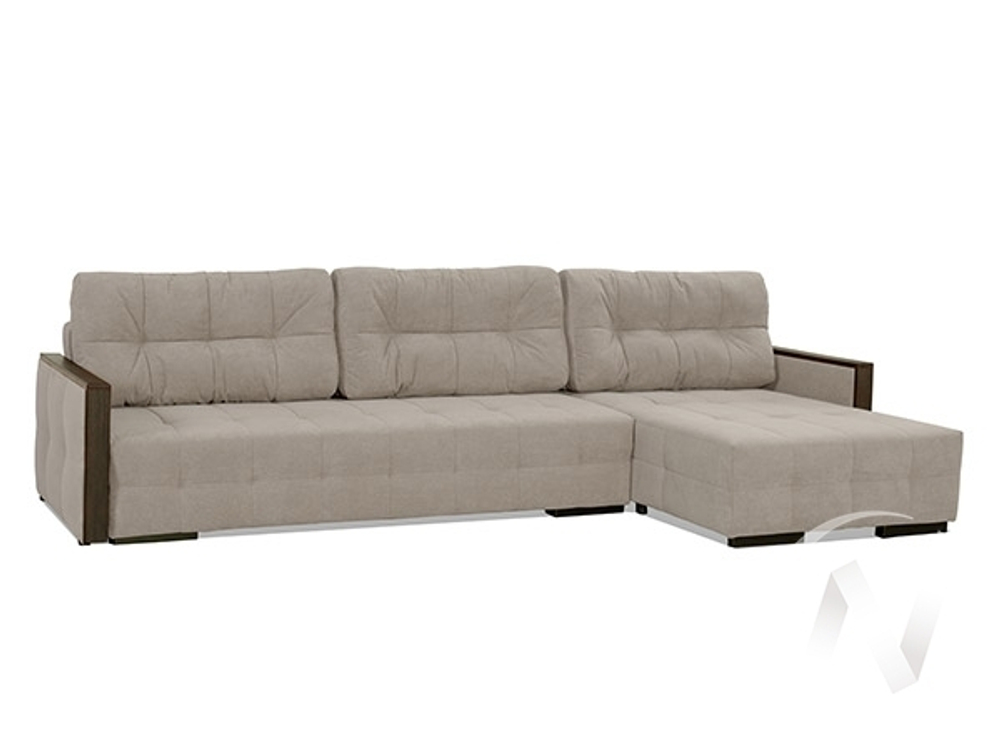 Диван угловой Линкольн (ДУ) LUMA 13 (велюр светло-серый)