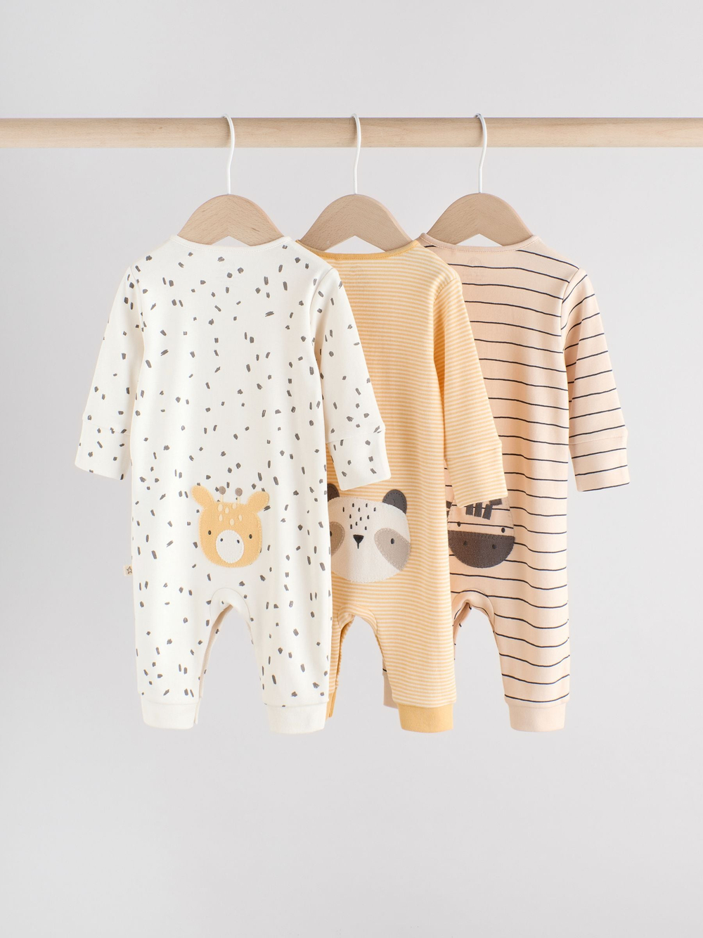 Комбинезон / Cлип для малышей Next AW3-274, 3 шт., Бежевый, Молочный