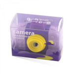 Точилка пластиковая с ластиком-роллером, Yalong, "Фотокамера", 1 отверстие, контейнер, цвета ассорти, в индивид. ПВХ боксах