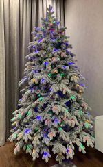 Ель заснеженная «Аляска» с 2в1 встроенной гирляндой (Литая+пвх) 180 см / 1,8 м