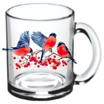 Кружка стеклянная 320мл «Снегири» D1208/24