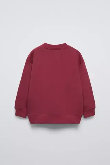 ZARA БАЗОВАЯ ТОЛСТОВКА ИЗ МЯГКОЙ ТКАНИ, ЦВЕТ БУРГУНДСКОГО ВИНА