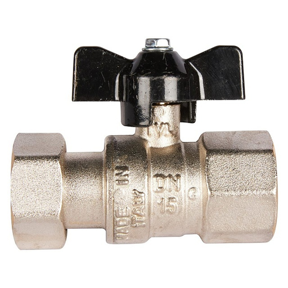 Кран шаровой с накидной гайкой STOUT 3/4"x3/4" ВР/накидная гайка (бабочка)