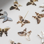 Бабочка из черного перламутра морских ракушек, продольное отверстие, 14,5*20мм