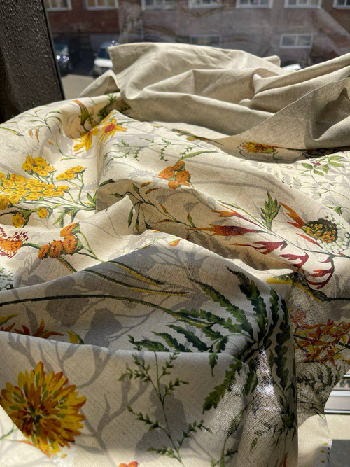 Ткань льняная плательная "Пижма"