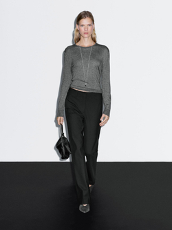 Massimo Dutti Расклешенные брюки, черный