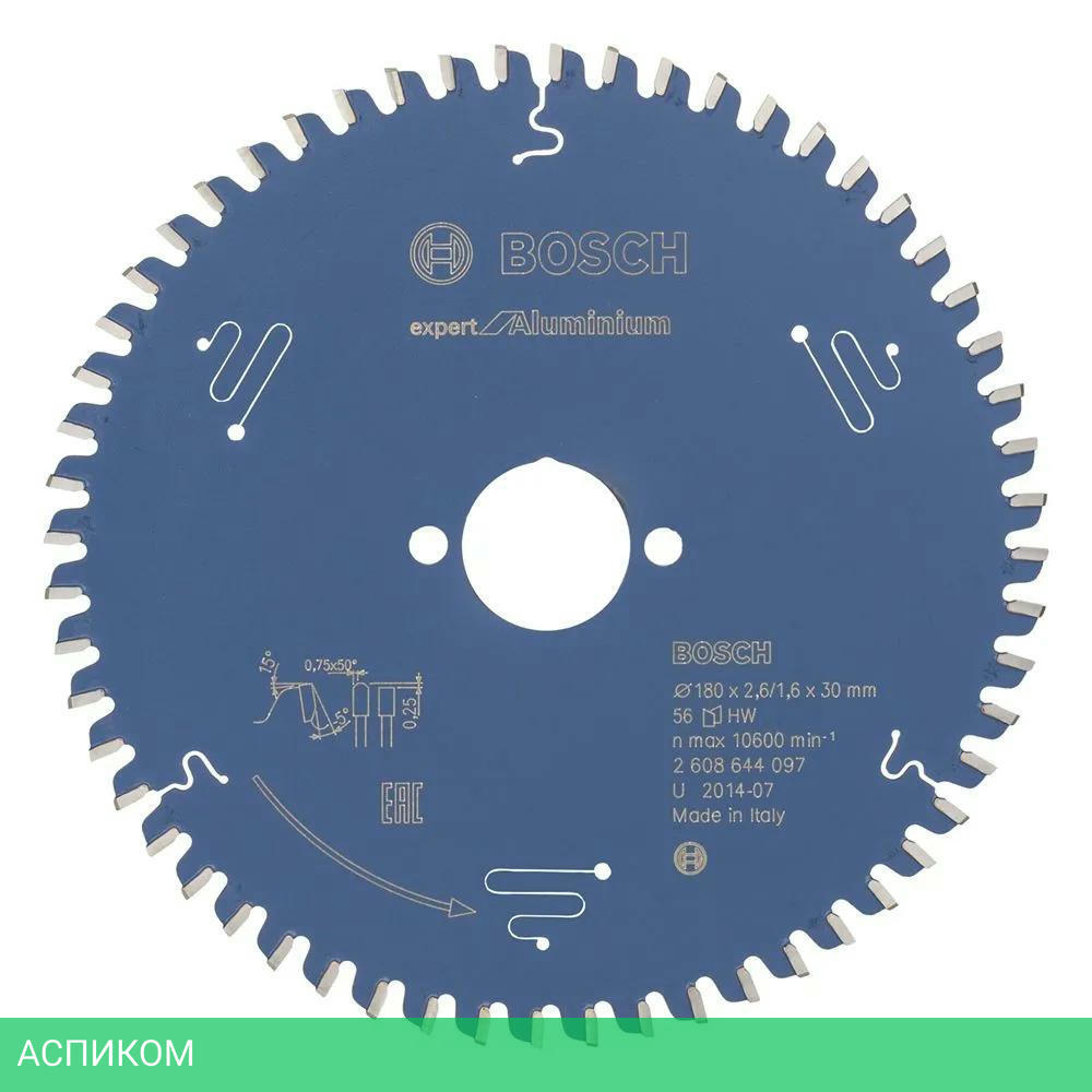 Диск пильный Bosch Freud 180-30 Expert for Aluminiuml 56зуб. 2.608.644.097