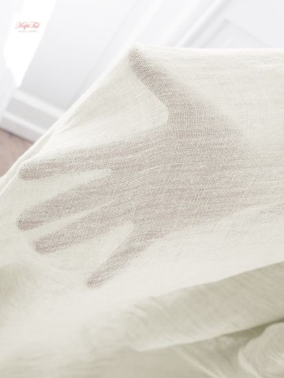 Тюль Шантук лён однотонный (молочный)