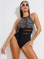 Купальник слитный зебра