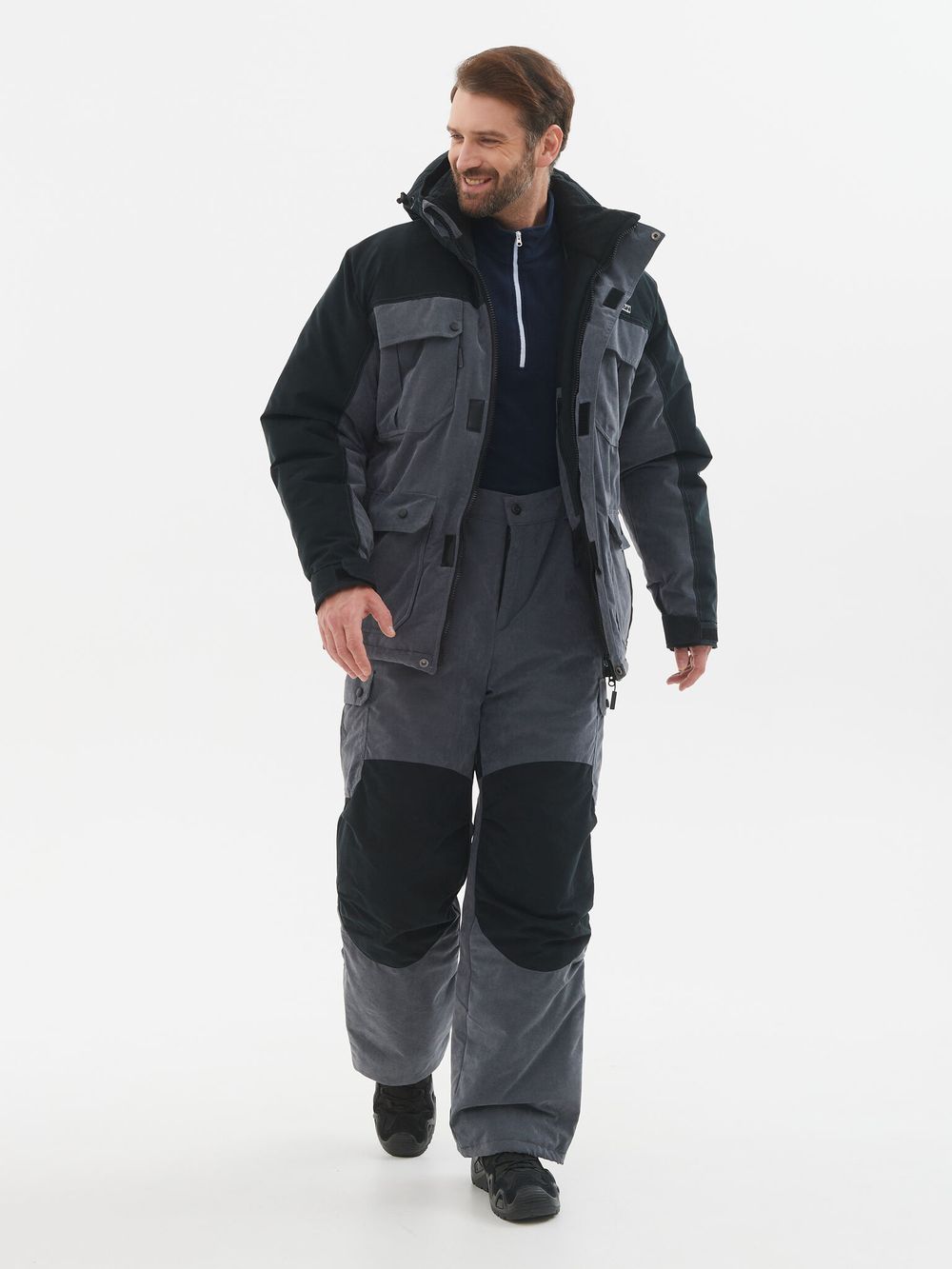 Костюм зимний Канада ткань Финляндия цвет Серый/Черный Костюм зимний Канада ткань Финляндия цвет Серый/Черный