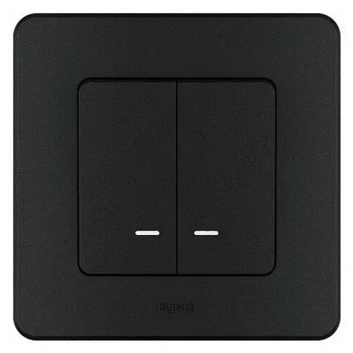 INSPIRIA Выключатель 2-кл. с подсветкой антрацит 673633