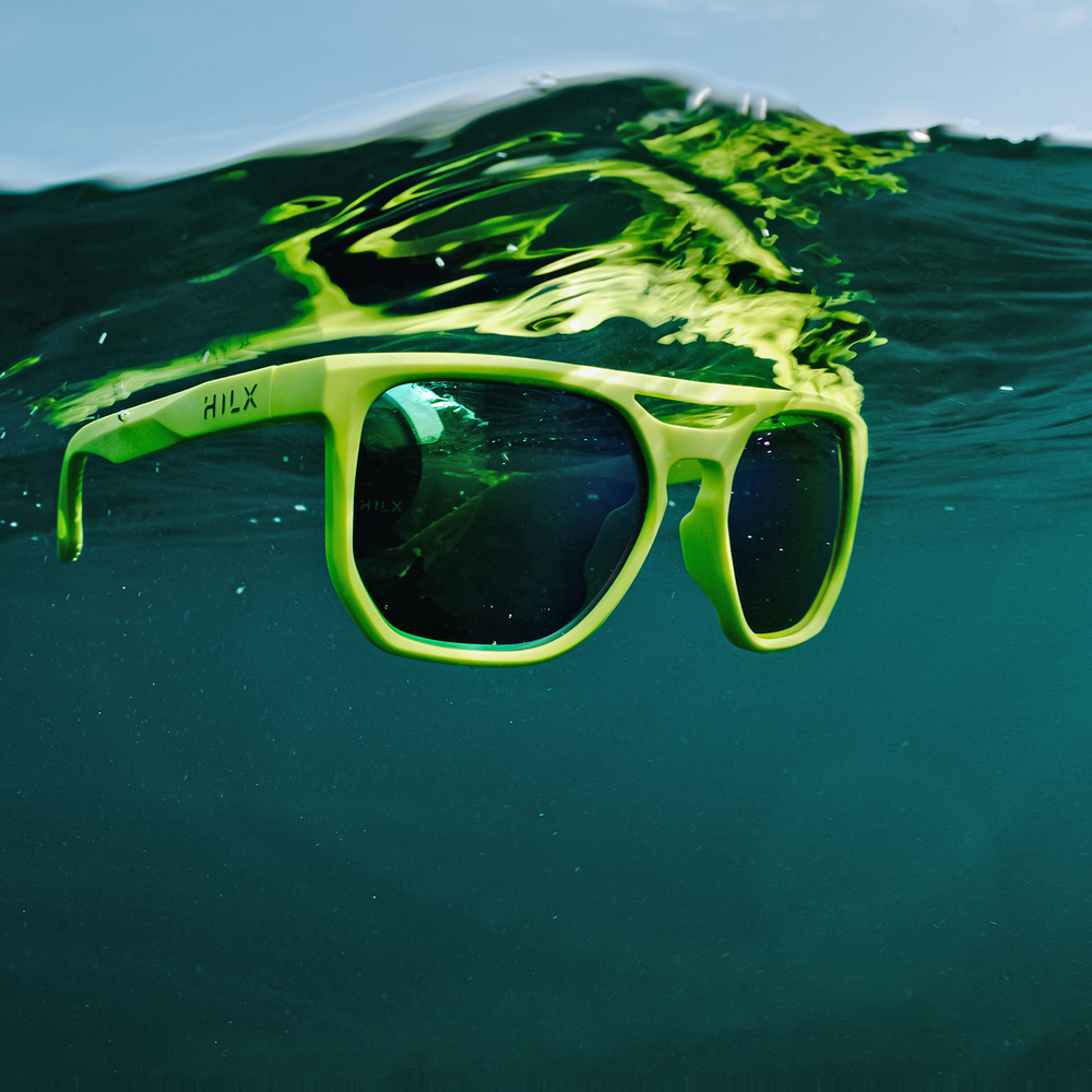 Спортивные очки HILX Carnage / Matt Solid Neon Yellow / Green Polarized Lens