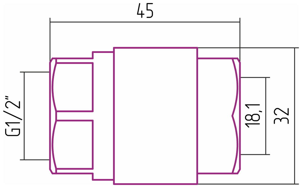 Соединение Сунержа переходное цанговое G1/2"ВР