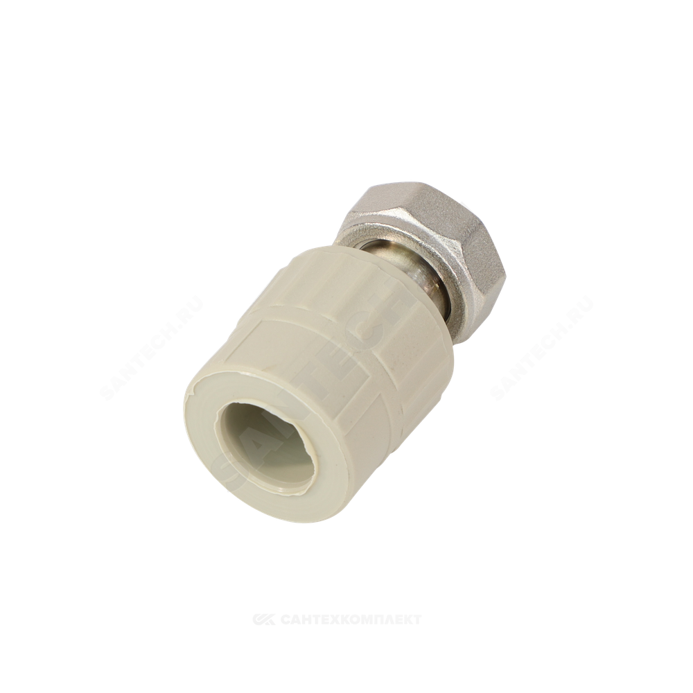 Муфта PP-R комбинированная серая Дн 20х3/4" с накидной гайкой VALFEX 10139120Г