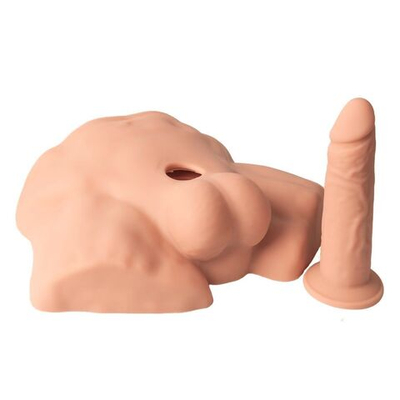 Карамельный мужской полуторс с фаллоимитатором SILEXD Apollo S 7 (Цвет: телесный)