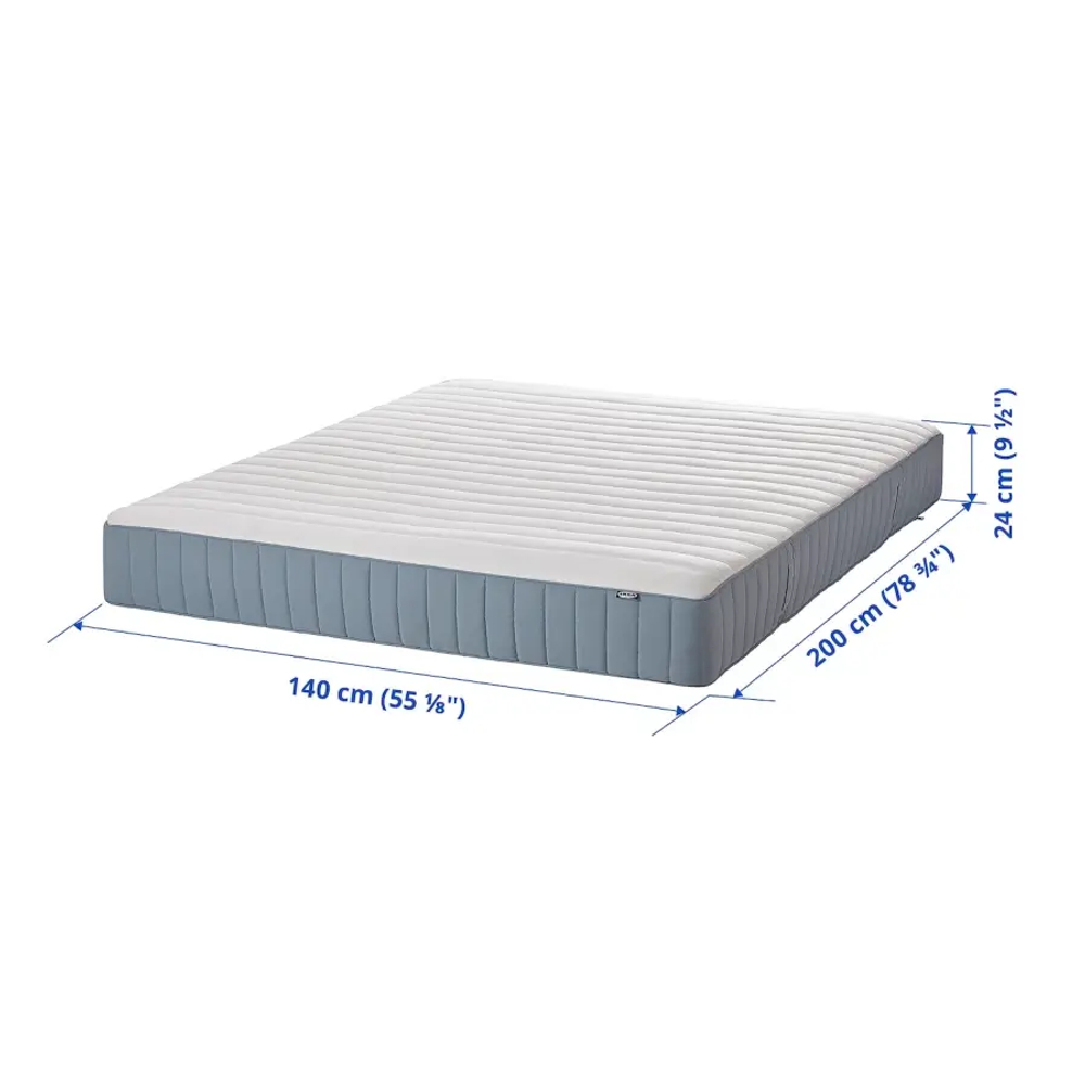 Матрас для двуспальной кровати - VALEVÅG IKEA/ ВАЛЕВОГ ИКЕА, 140х200 см, белый