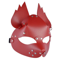 Красная кожаная маска Белочка Sitabella BDSM Accessories 3419-2