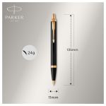 Ручка шариковая Parker "IM Black GT" синяя, 1,0мм, кнопочн., подарочная упаковка