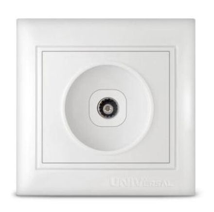 Розетка телевизионная одноместная "UNIVersal" серия "Севиль", с/у, тупиковая, 75Ом, белая