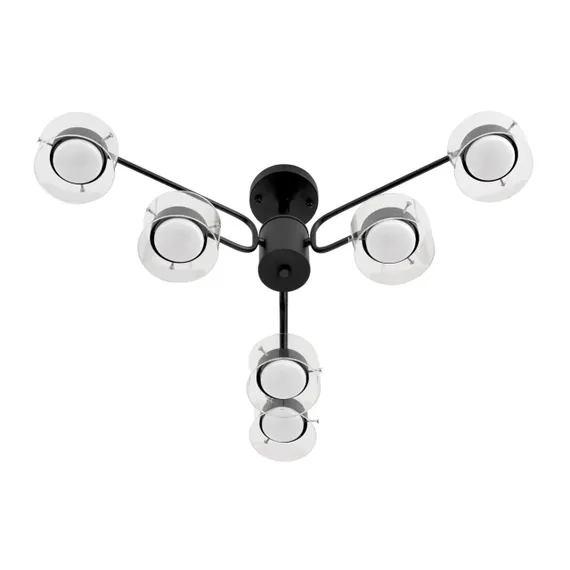 8349/6C COMFI черный/прозрачный, металл/стекло Светильник потолочный LED GX53 6*7W 220V NATALINA