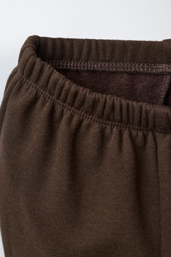 ZARA КОМПЛЕКТ ИЗ ТОЛСТОВКИ И БРЮК-ДЖОГГЕРОВ С ВЫШИВКОЙ В ВИДЕ МЕДВЕДЯ, ТЕМНО-КОРИЧНЕВЫЙ