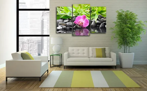 Модульная картина "Розовая орхидея"