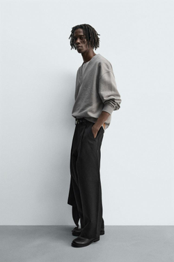 ZARA ТОЛСТОВКА СВОБОДНОГО КРОЯ, СЕРЫЙ МЕЛАНЖ