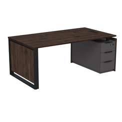 15СОЛУ-КЗ.1810 Стол рабочий с люч, на опорной угл тумбе, с ящ (метаб), с код замком (1860*1030*750)