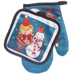 Прихватка в наборе с варежкой «Снеговичок», 17,5*17,5 см и 26*17 см