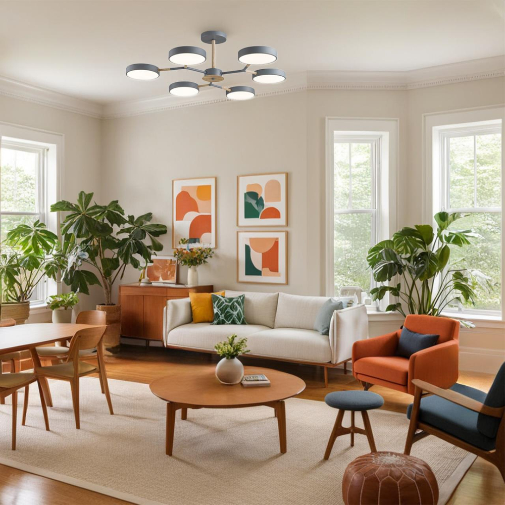 5651/99CL LEDIO LN26 347 серый, дерево Люстра потолочная LED 108W  3000/4000/6000К 220V BRAD