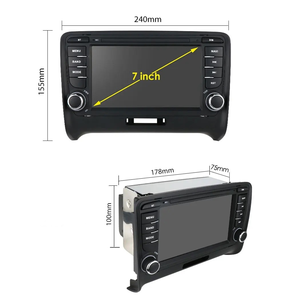 Магнитола для AUDI TT 2006-2014 - Carmedia MKD-A786-S10 на Android 12, 8-ядер, 4ГБ-64ГБ, SIM-слот