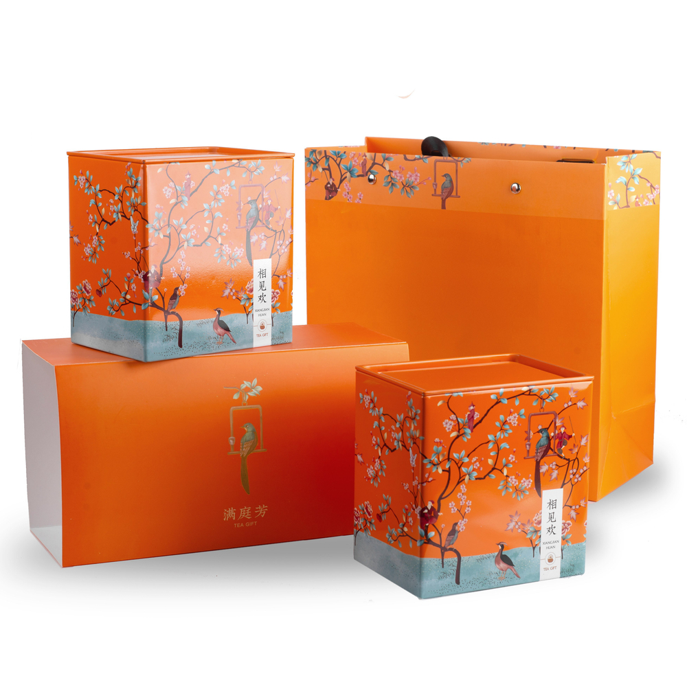 319084 Набор подарочный "Райский сад", сумка+2 банки 11,5см+оснастка, жесть оранжевый