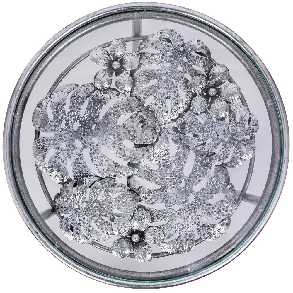 Столик декоративный Monstera Deliciosa (Монстера) Античное серебро