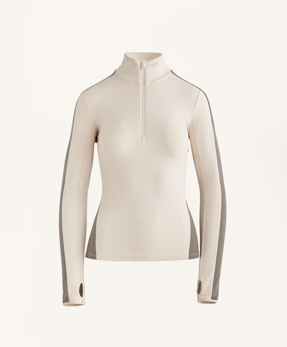 Oysho Термофутболка с застежкой-молнией, норка